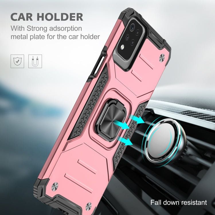 For LG K53 Magnetic Armor Shockproof TPU + PC Case with Metal Ring Holder