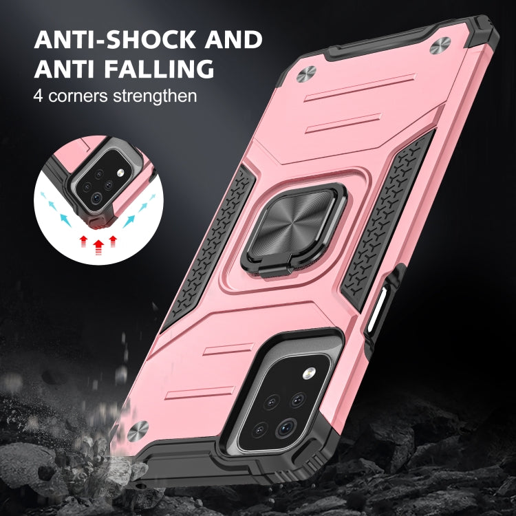 For LG K53 Magnetic Armor Shockproof TPU + PC Case with Metal Ring Holder