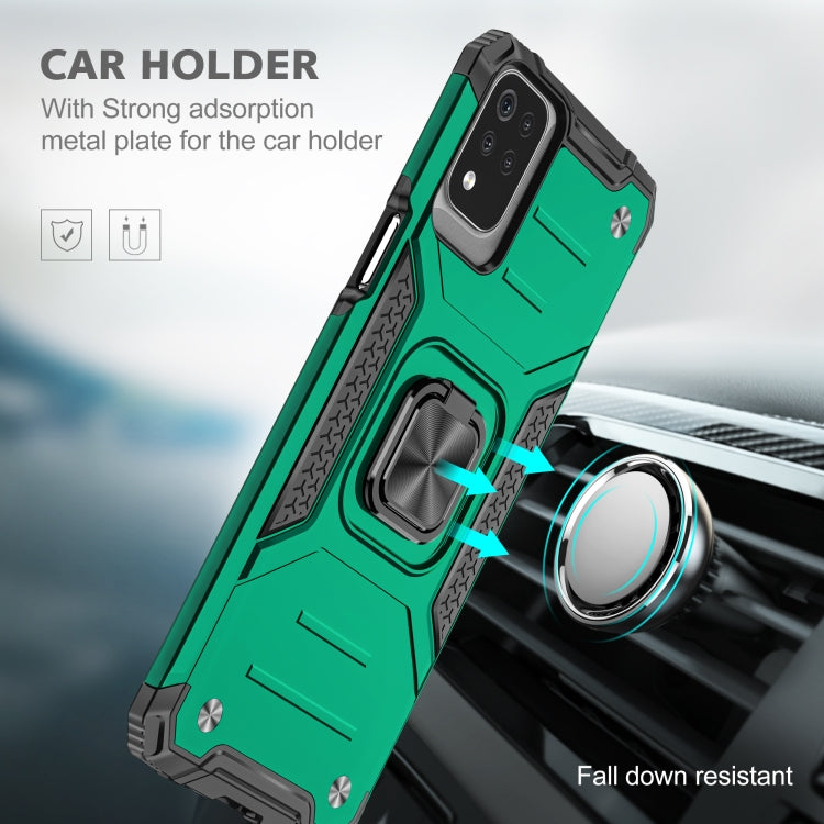 For LG K53 Magnetic Armor Shockproof TPU + PC Case with Metal Ring Holder