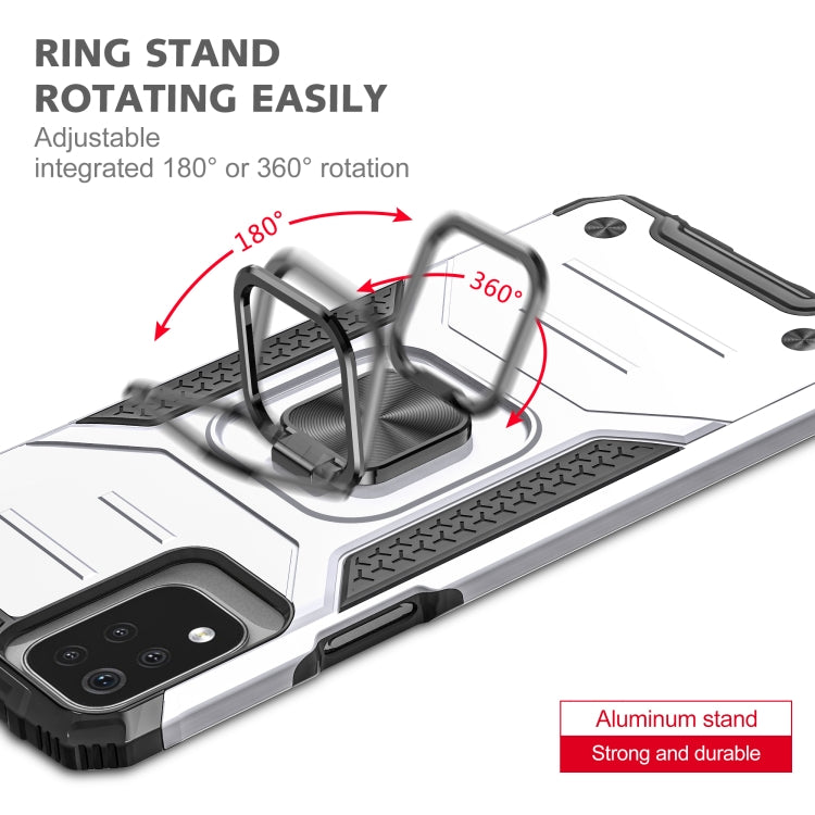 For LG K53 Magnetic Armor Shockproof TPU + PC Case with Metal Ring Holder