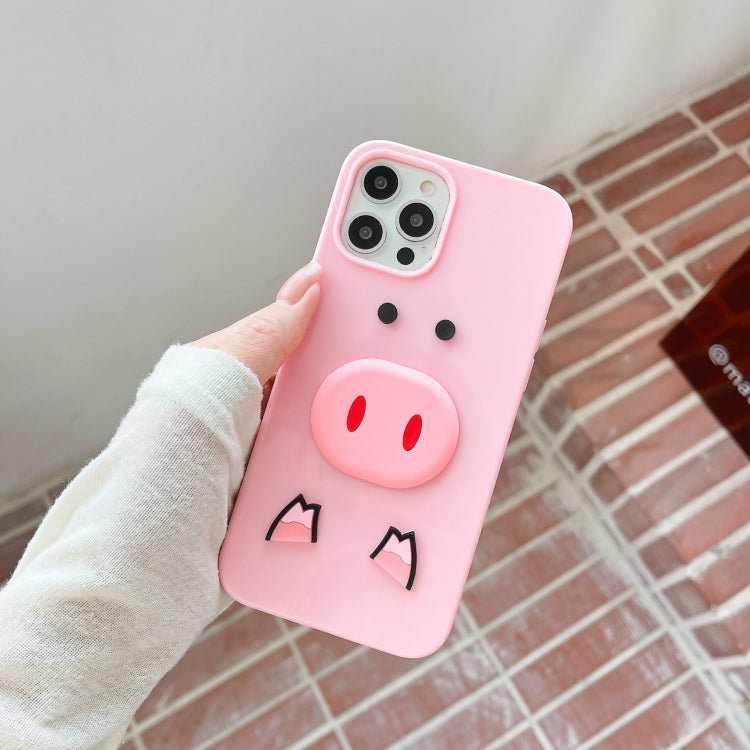 For iPhone 12 Pro Max Cartoon Pig Pattern Full Coverage Shockproof Protective Caseï¼ˆ