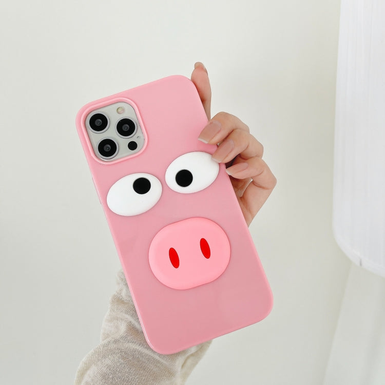 For iPhone 12 / 12 Pro Cartoon Pig Pattern Full Coverage Shockproof Protective Case ï¼ˆ