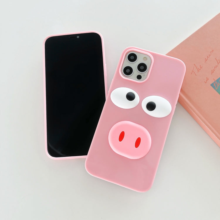 For iPhone 12 / 12 Pro Cartoon Pig Pattern Full Coverage Shockproof Protective Case ï¼ˆ