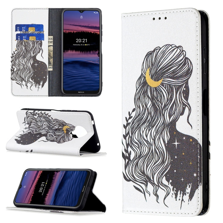 For Nokia X10 / X20 Colored Drawing Pattern Invisible Magnetic Horizontal Flip PU Leather Case with Holder & Card Slots & Wallet