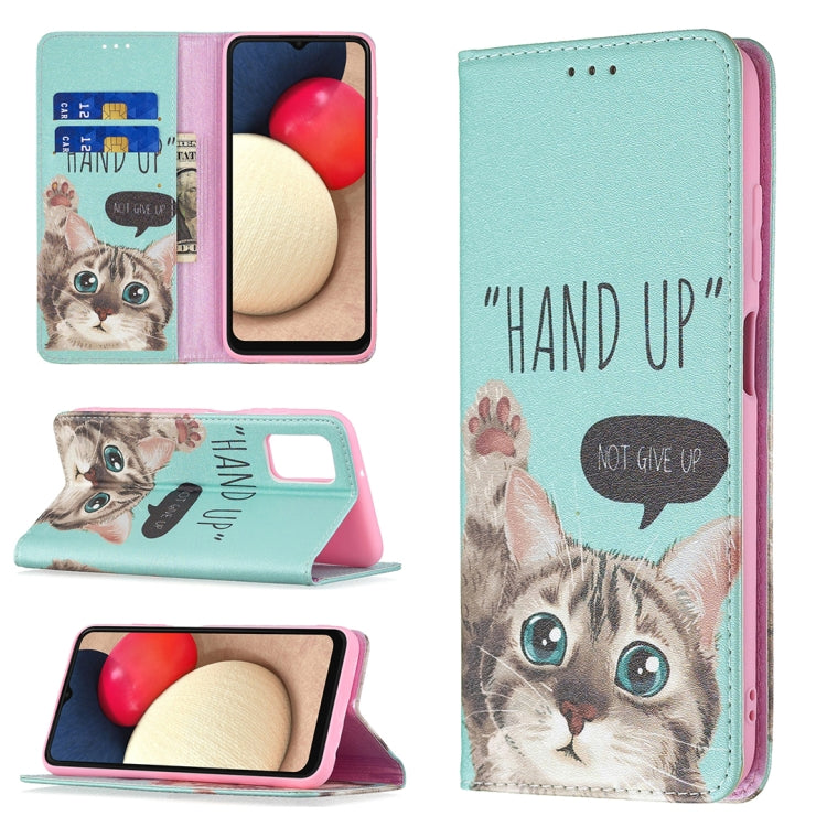 For Samsung Galaxy A03s 164mm Colored Drawing Pattern Invisible Magnetic Horizontal Flip PU Leather Case with Holder & Card Slots & Wallet