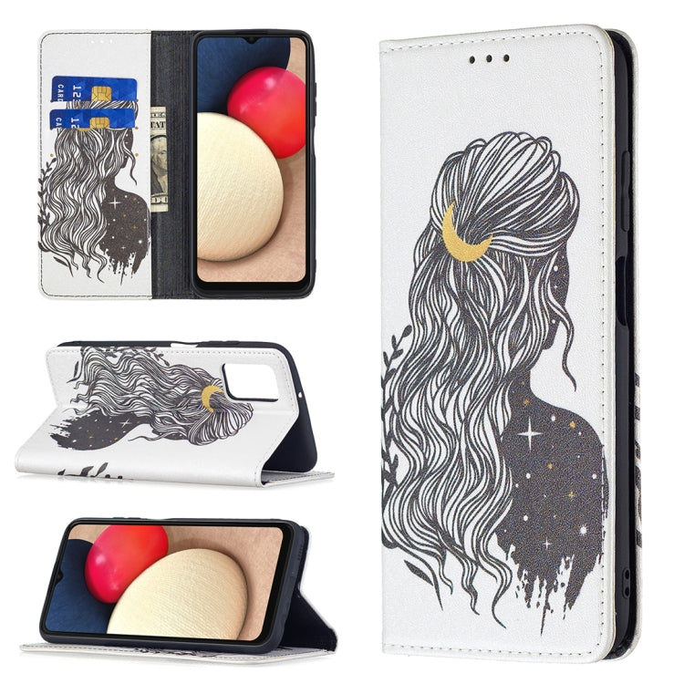 For Samsung Galaxy A03s 164mm Colored Drawing Pattern Invisible Magnetic Horizontal Flip PU Leather Case with Holder & Card Slots & Wallet