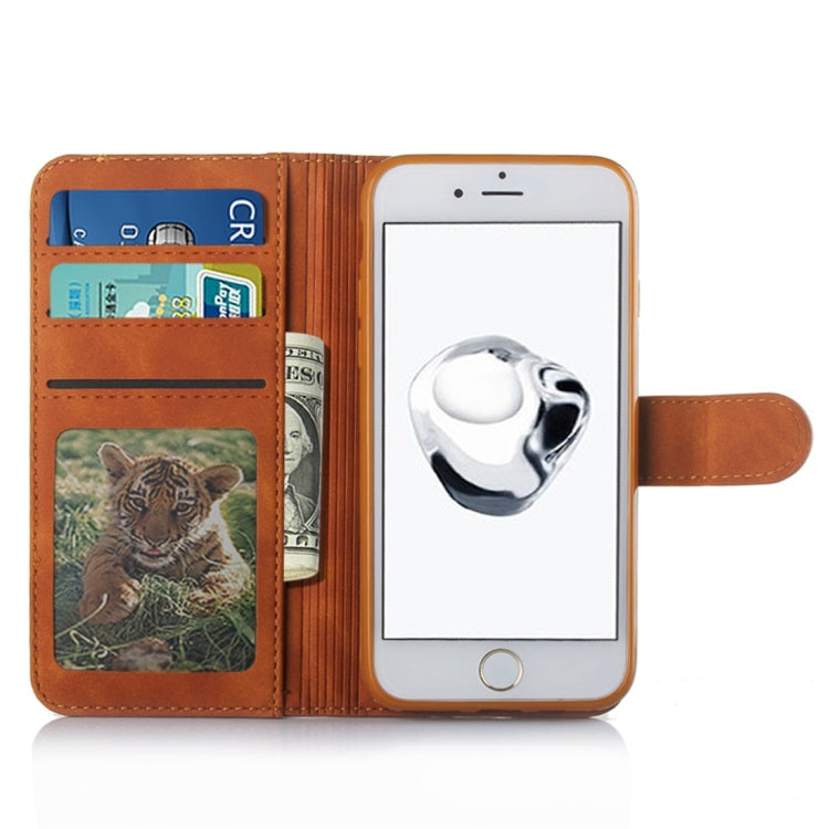 For iPhone 7 / 8 Diaobaolee Pure Fresh Texture Horizontal Flip Leather Case, with Holder & Card Slot & Wallet & Photo Frame
