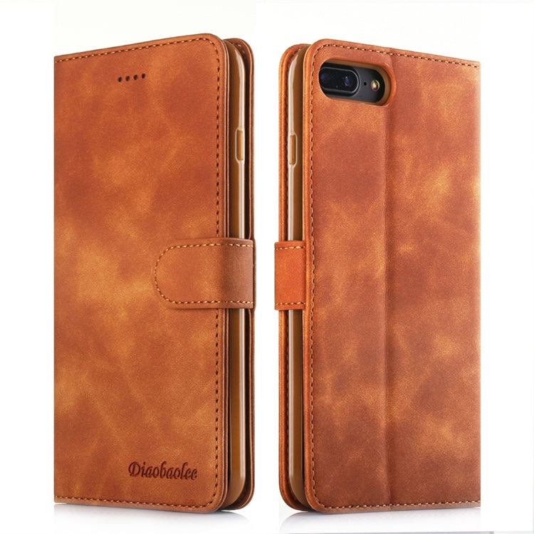 For iPhone 7 Plus / 8 Plus Diaobaolee Pure Fresh Texture Horizontal Flip Leather Case, with Holder & Card Slot & Wallet & Photo Frame