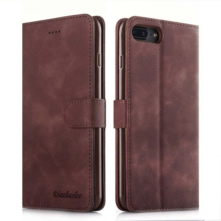 For iPhone 7 Plus / 8 Plus Diaobaolee Pure Fresh Texture Horizontal Flip Leather Case, with Holder & Card Slot & Wallet & Photo Frame