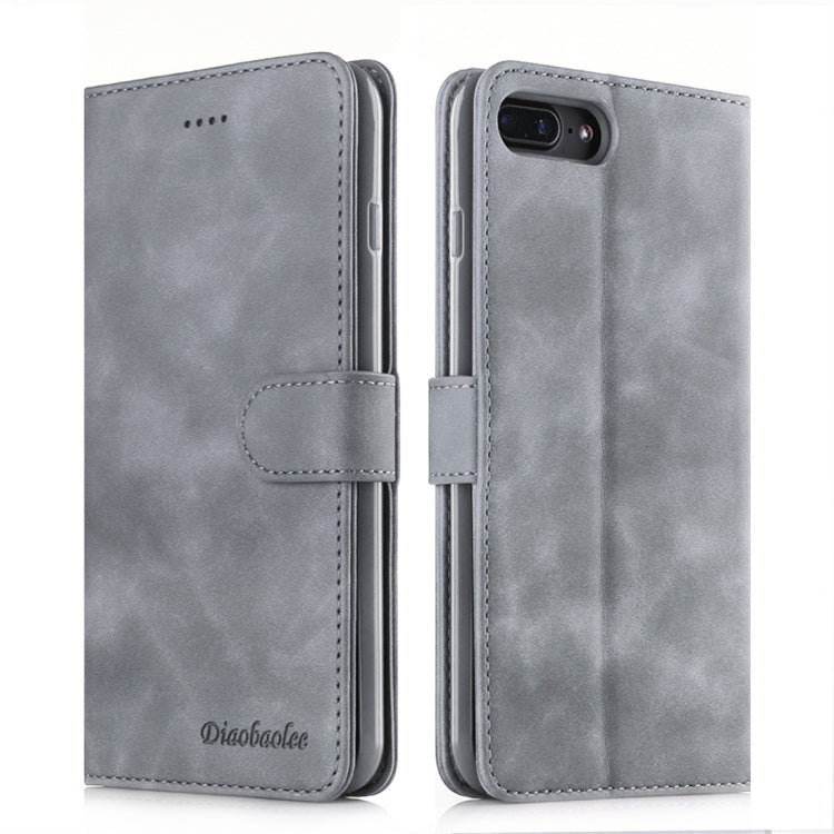 For iPhone 7 Plus / 8 Plus Diaobaolee Pure Fresh Texture Horizontal Flip Leather Case, with Holder & Card Slot & Wallet & Photo Frame
