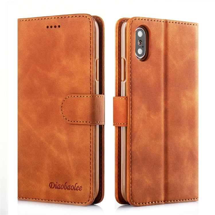 For iPhone X / XS Diaobaolee Pure Fresh Texture Horizontal Flip Leather Case, with Holder & Card Slot & Wallet & Photo Frame