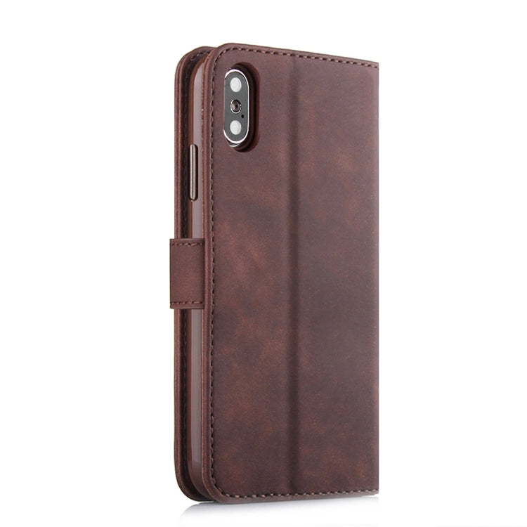 For iPhone X / XS Diaobaolee Pure Fresh Texture Horizontal Flip Leather Case, with Holder & Card Slot & Wallet & Photo Frame