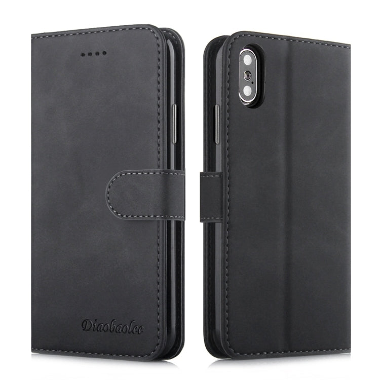 For iPhone X / XS Diaobaolee Pure Fresh Texture Horizontal Flip Leather Case, with Holder & Card Slot & Wallet & Photo Frame