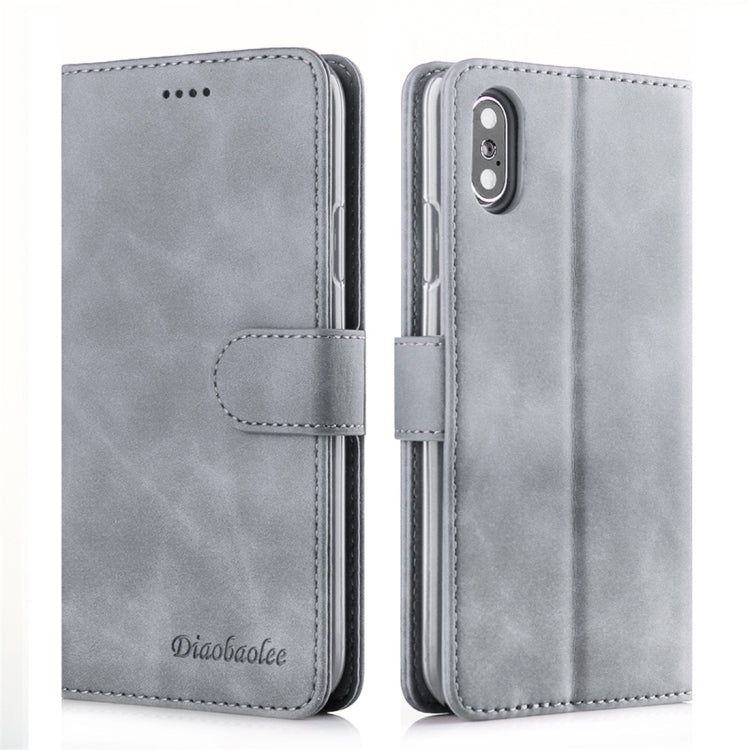 For iPhone X / XS Diaobaolee Pure Fresh Texture Horizontal Flip Leather Case, with Holder & Card Slot & Wallet & Photo Frame