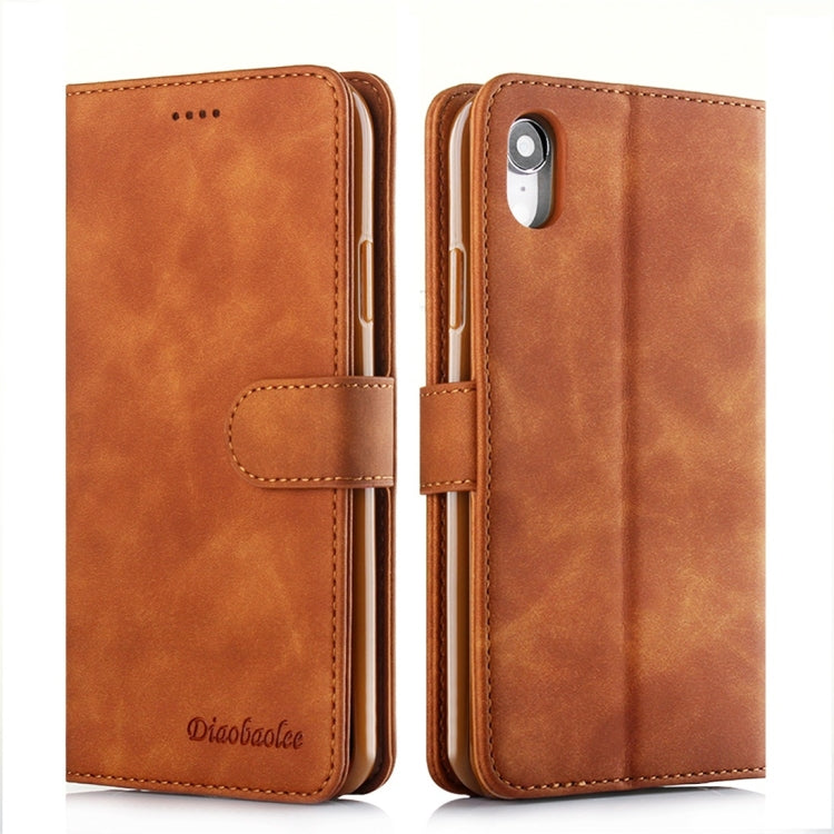 For iPhone XR Diaobaolee Pure Fresh Texture Horizontal Flip Leather Case with Holder & Card Slot & Wallet & Photo Frame