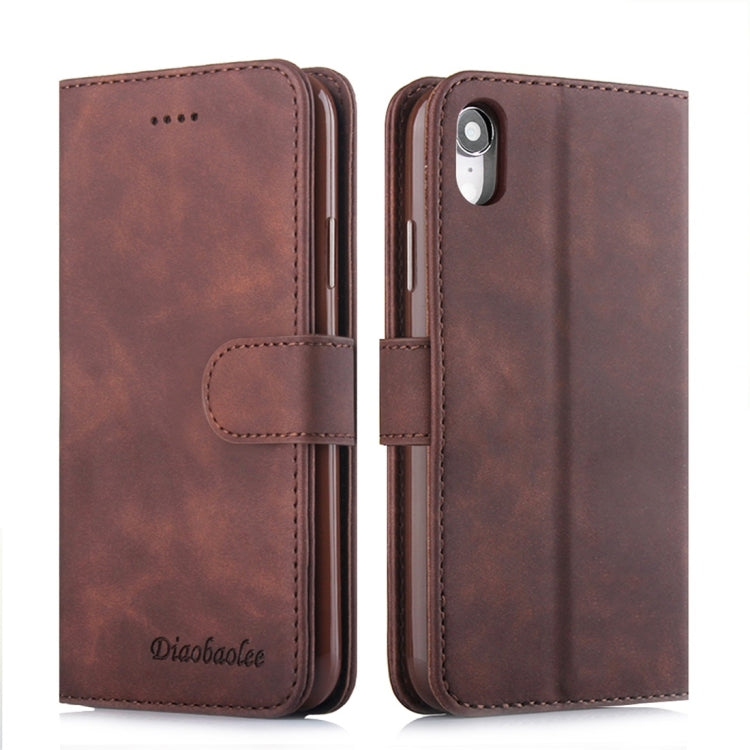 For iPhone XR Diaobaolee Pure Fresh Texture Horizontal Flip Leather Case with Holder & Card Slot & Wallet & Photo Frame