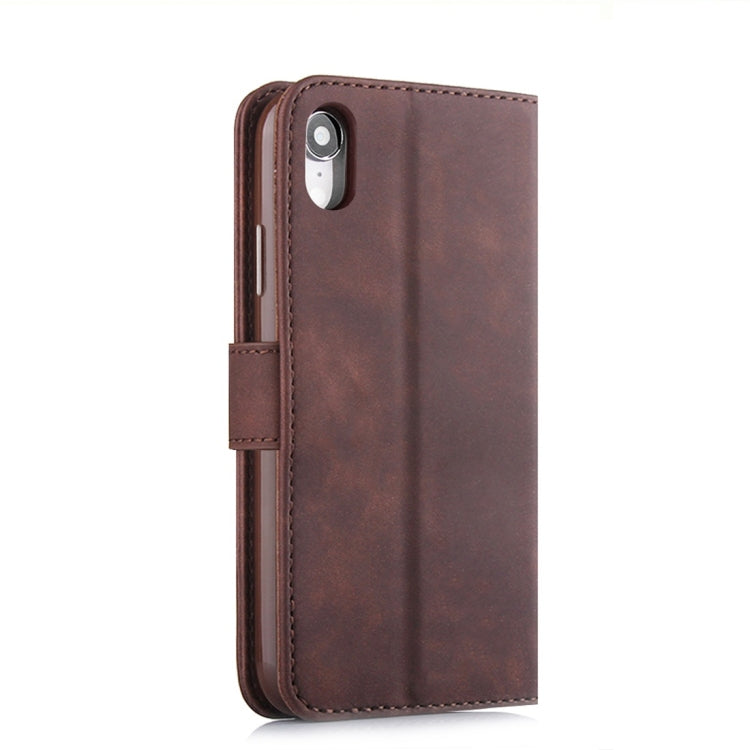 For iPhone XR Diaobaolee Pure Fresh Texture Horizontal Flip Leather Case with Holder & Card Slot & Wallet & Photo Frame