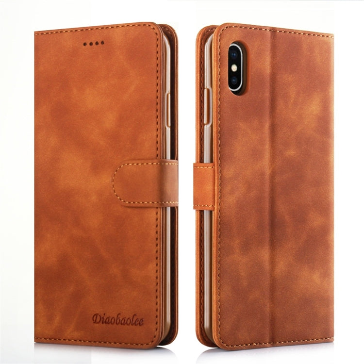 For iPhone XS Max Diaobaolee Pure Fresh Texture Horizontal Flip Leather Case, with Holder & Card Slot & Wallet & Photo Frame