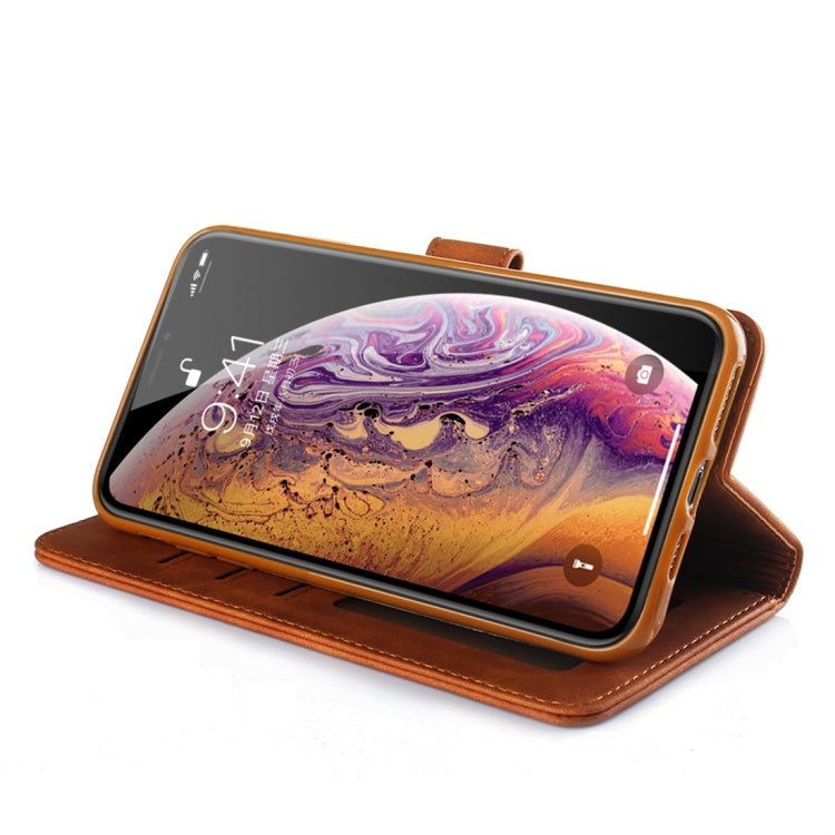 For iPhone XS Max Diaobaolee Pure Fresh Texture Horizontal Flip Leather Case, with Holder & Card Slot & Wallet & Photo Frame