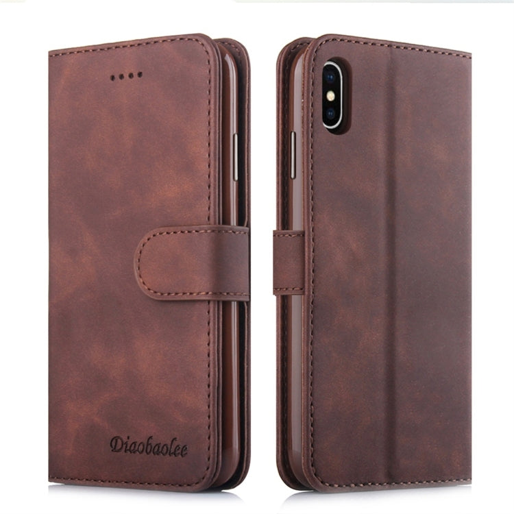 For iPhone XS Max Diaobaolee Pure Fresh Texture Horizontal Flip Leather Case, with Holder & Card Slot & Wallet & Photo Frame