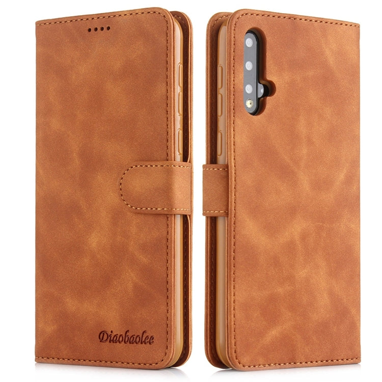 For Huawei Nova 5 Pro Diaobaolee Pure Fresh Texture Horizontal Flip Leather Case, with Holder & Card Slot & Wallet & Photo Frame
