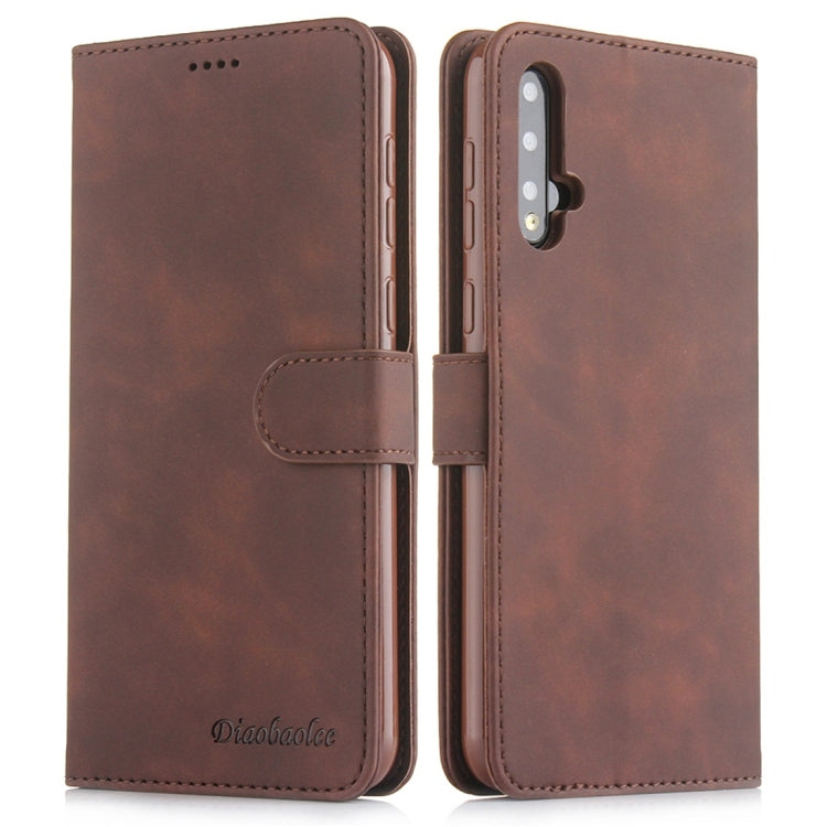 For Huawei Nova 5 Pro Diaobaolee Pure Fresh Texture Horizontal Flip Leather Case, with Holder & Card Slot & Wallet & Photo Frame
