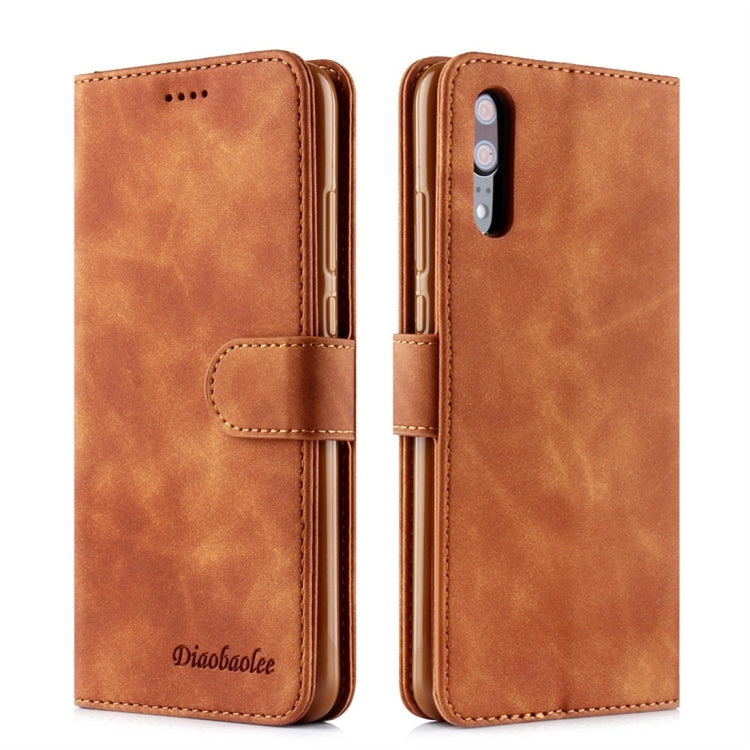 For Huawei P20 Diaobaolee Pure Fresh Texture Horizontal Flip Leather Case, with Holder & Card Slot & Wallet & Photo Frame