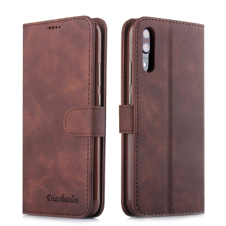 For Huawei P20 Diaobaolee Pure Fresh Texture Horizontal Flip Leather Case, with Holder & Card Slot & Wallet & Photo Frame