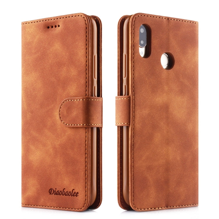 For Huawei P20 Lite / nova 3e Diaobaolee Pure Fresh Texture Horizontal Flip Leather Case, with Holder & Card Slot & Wallet & Photo Frame