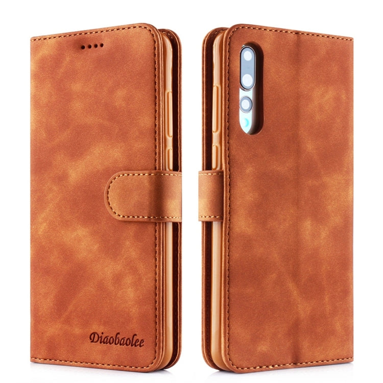 For Huawei P20 Pro Diaobaolee Pure Fresh Texture Horizontal Flip Leather Case, with Holder & Card Slot & Wallet & Photo Frame