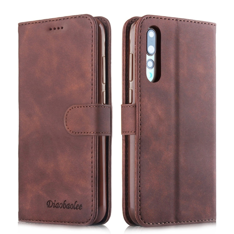 For Huawei P20 Pro Diaobaolee Pure Fresh Texture Horizontal Flip Leather Case, with Holder & Card Slot & Wallet & Photo Frame