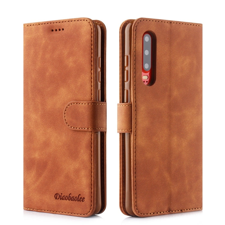 For Huawei P30 Diaobaolee Pure Fresh Texture Horizontal Flip Leather Case, with Holder & Card Slot & Wallet & Photo Frame