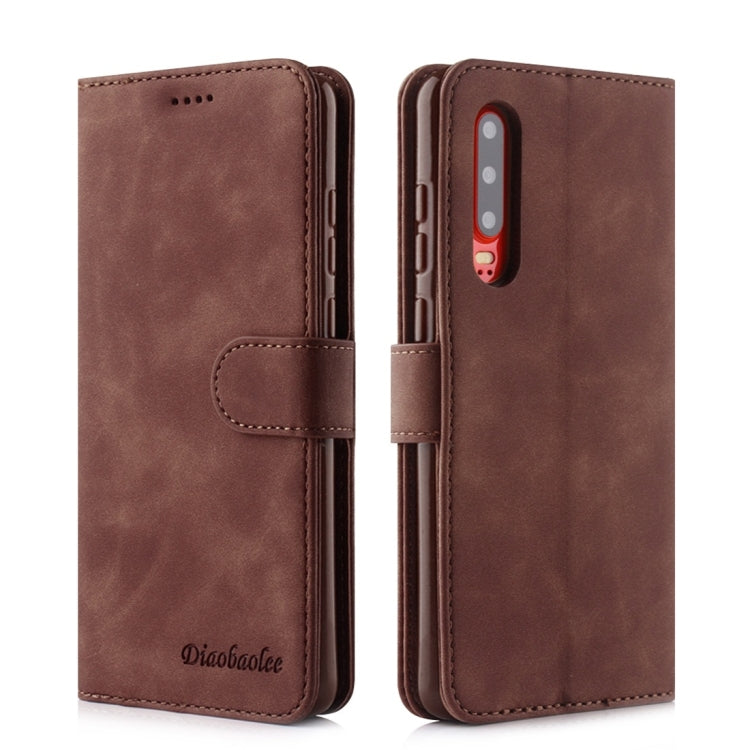 For Huawei P30 Diaobaolee Pure Fresh Texture Horizontal Flip Leather Case, with Holder & Card Slot & Wallet & Photo Frame