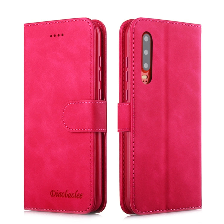 For Huawei P30 Diaobaolee Pure Fresh Texture Horizontal Flip Leather Case, with Holder & Card Slot & Wallet & Photo Frame