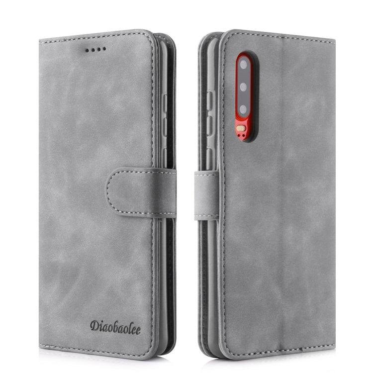 For Huawei P30 Diaobaolee Pure Fresh Texture Horizontal Flip Leather Case, with Holder & Card Slot & Wallet & Photo Frame