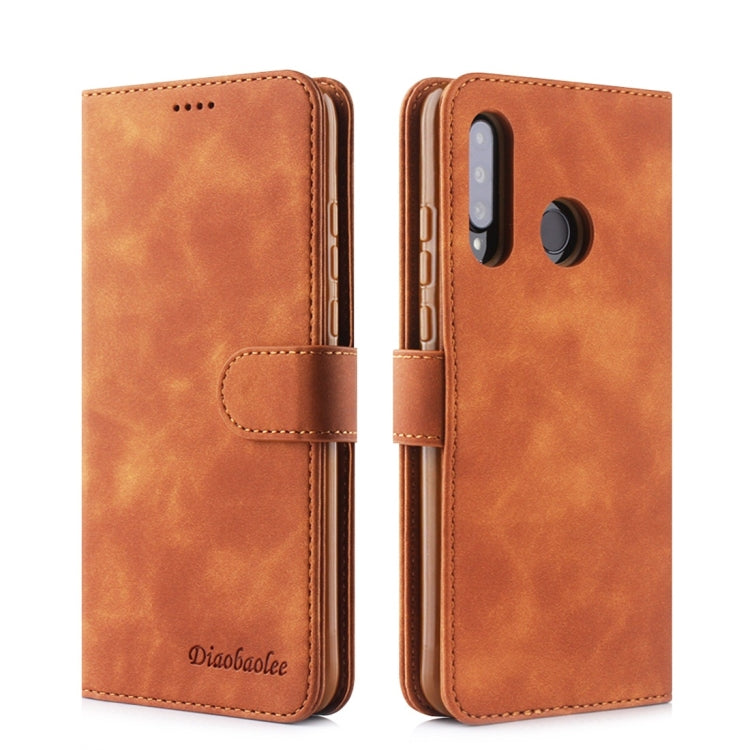 For Huawei P30 Lite / nova 4e Diaobaolee Pure Fresh Texture Horizontal Flip Leather Case, with Holder & Card Slot & Wallet & Photo Frame