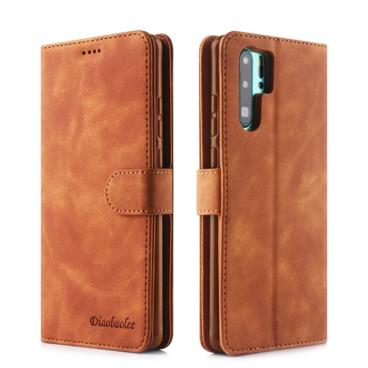 For Huawei P30 Pro Diaobaolee Pure Fresh Texture Horizontal Flip Leather Case, with Holder & Card Slot & Wallet & Photo Frame