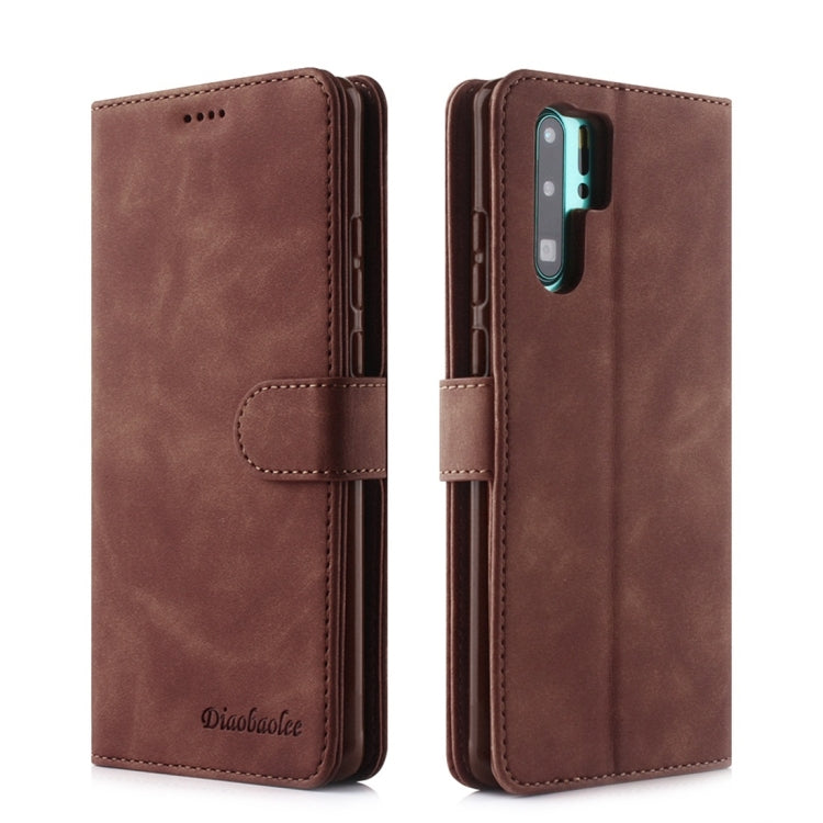 For Huawei P30 Pro Diaobaolee Pure Fresh Texture Horizontal Flip Leather Case, with Holder & Card Slot & Wallet & Photo Frame