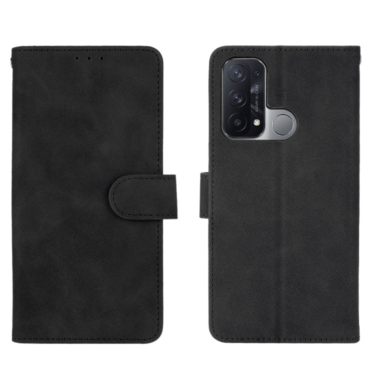 For OPPO Reno5 A(Japan) Solid Color Skin Feel Magnetic Buckle Horizontal Flip Calf Texture PU Leather Case with Holder & Card Slots & Wallet