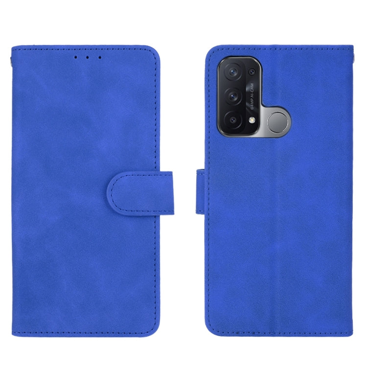 For OPPO Reno5 A(Japan) Solid Color Skin Feel Magnetic Buckle Horizontal Flip Calf Texture PU Leather Case with Holder & Card Slots & Wallet