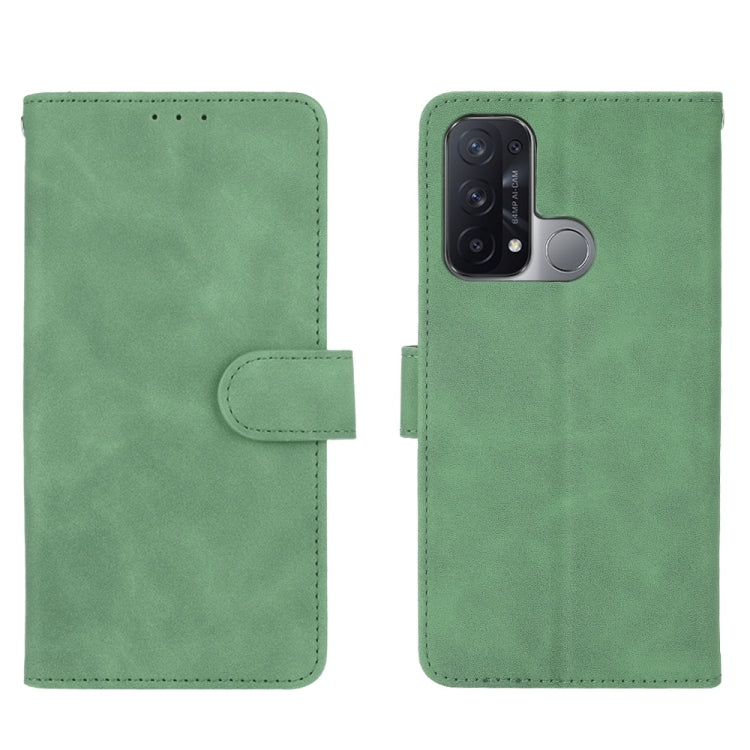 For OPPO Reno5 A(Japan) Solid Color Skin Feel Magnetic Buckle Horizontal Flip Calf Texture PU Leather Case with Holder & Card Slots & Wallet