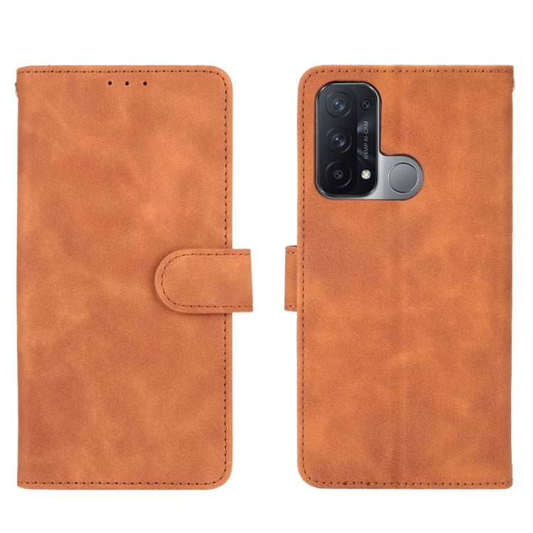 For OPPO Reno5 A(Japan) Solid Color Skin Feel Magnetic Buckle Horizontal Flip Calf Texture PU Leather Case with Holder & Card Slots & Wallet