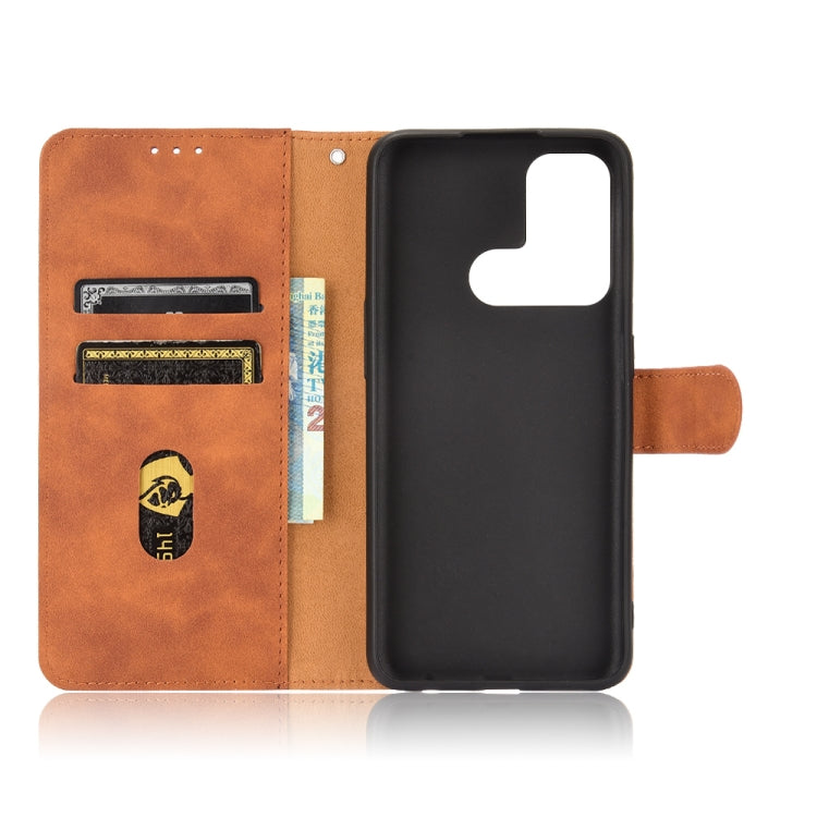 For OPPO Reno5 A(Japan) Solid Color Skin Feel Magnetic Buckle Horizontal Flip Calf Texture PU Leather Case with Holder & Card Slots & Wallet