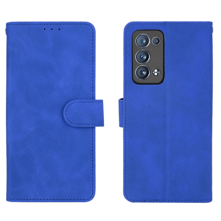 For OPPO Reno6 Pro+ Solid Color Skin Feel Magnetic Buckle Horizontal Flip Calf Texture PU Leather Case with Holder & Card Slots & Wallet