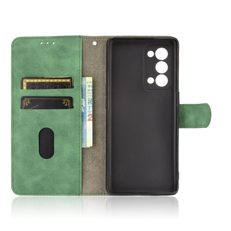 For OPPO Reno6 Pro+ Solid Color Skin Feel Magnetic Buckle Horizontal Flip Calf Texture PU Leather Case with Holder & Card Slots & Wallet