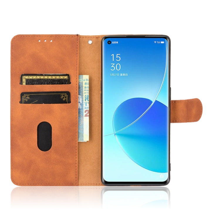 For OPPO Reno6 Pro+ Solid Color Skin Feel Magnetic Buckle Horizontal Flip Calf Texture PU Leather Case with Holder & Card Slots & Wallet