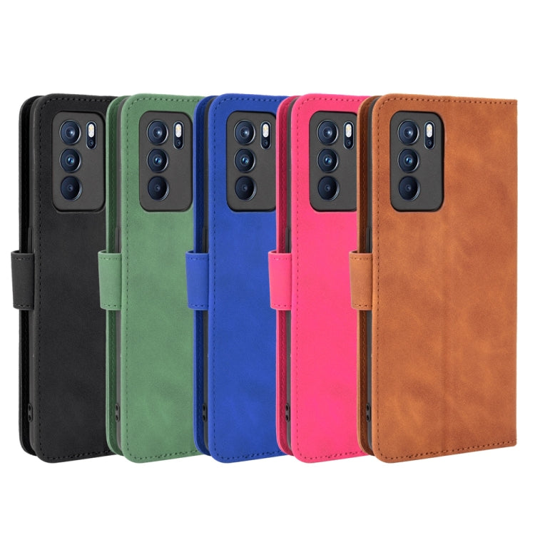 For OPPO Reno6 Pro Solid Color Skin Feel Magnetic Buckle Horizontal Flip Calf Texture PU Leather Case with Holder & Card Slots & Wallet