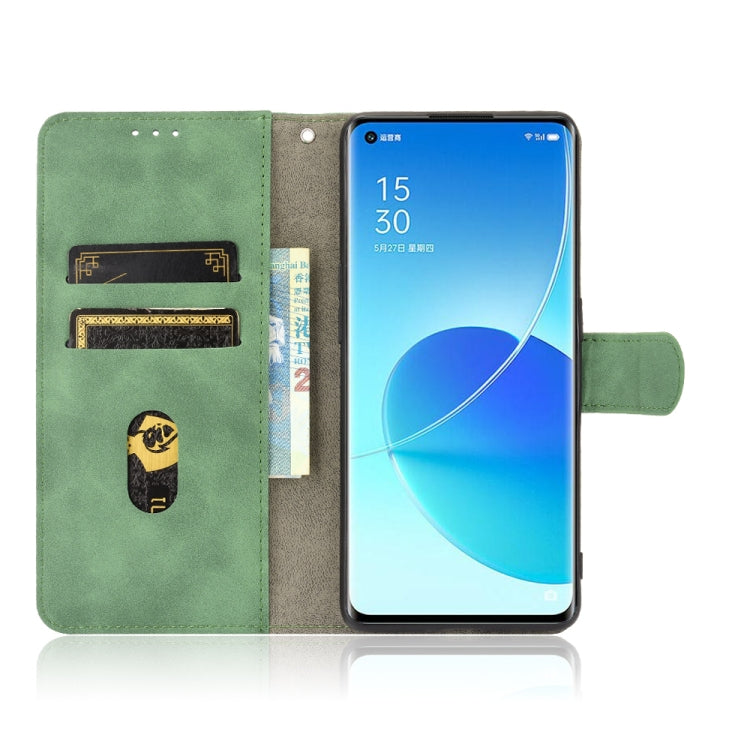 For OPPO Reno6 Pro Solid Color Skin Feel Magnetic Buckle Horizontal Flip Calf Texture PU Leather Case with Holder & Card Slots & Wallet