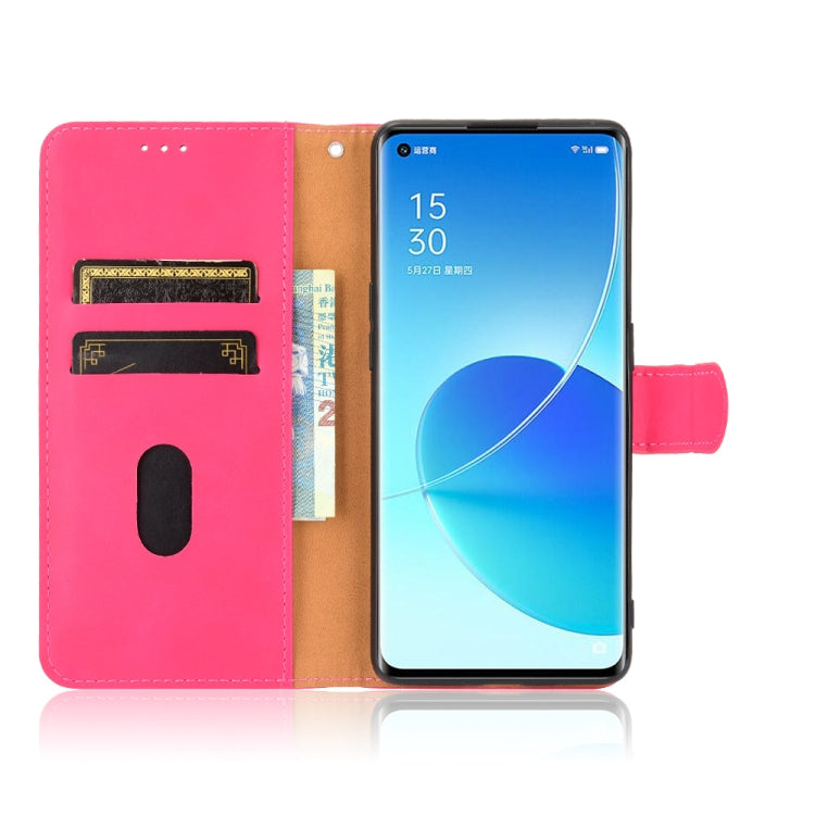 For OPPO Reno6 Pro Solid Color Skin Feel Magnetic Buckle Horizontal Flip Calf Texture PU Leather Case with Holder & Card Slots & Wallet