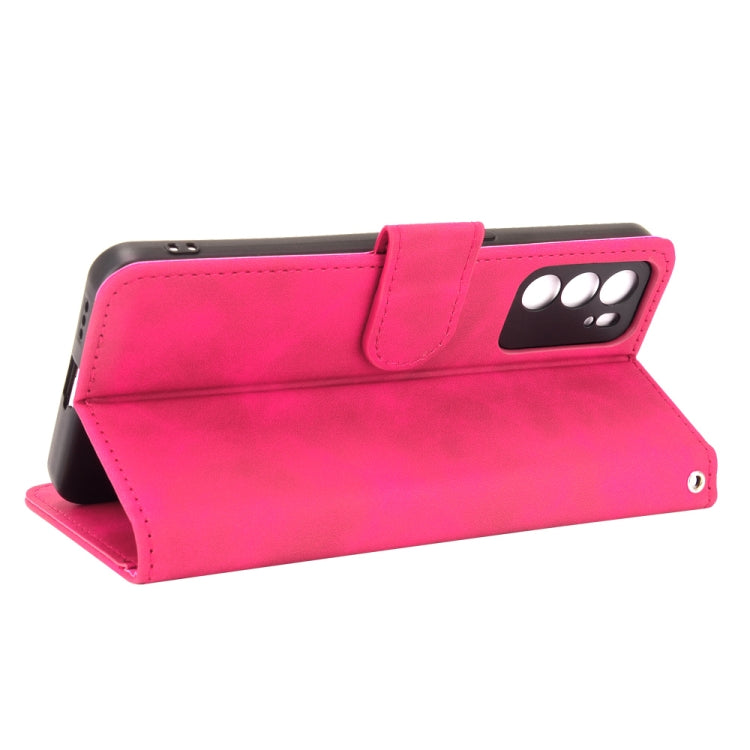 For OPPO Reno6 Solid Color Skin Feel Magnetic Buckle Horizontal Flip Calf Texture PU Leather Case with Holder & Card Slots & Wallet